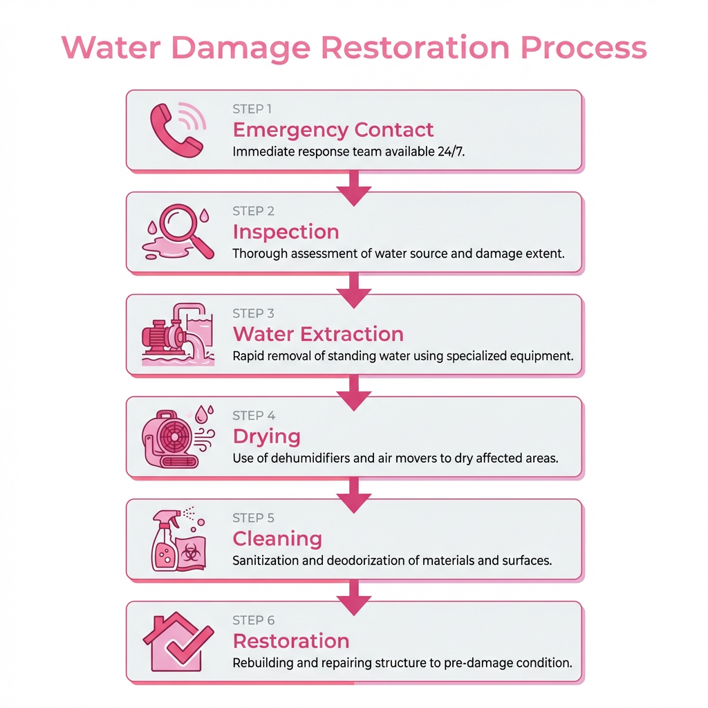 BestDry's 6-step water damage restoration process