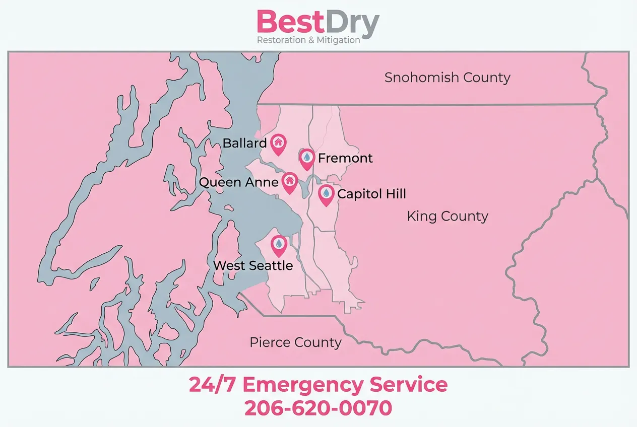 BestDry service areas in Seattle and King County